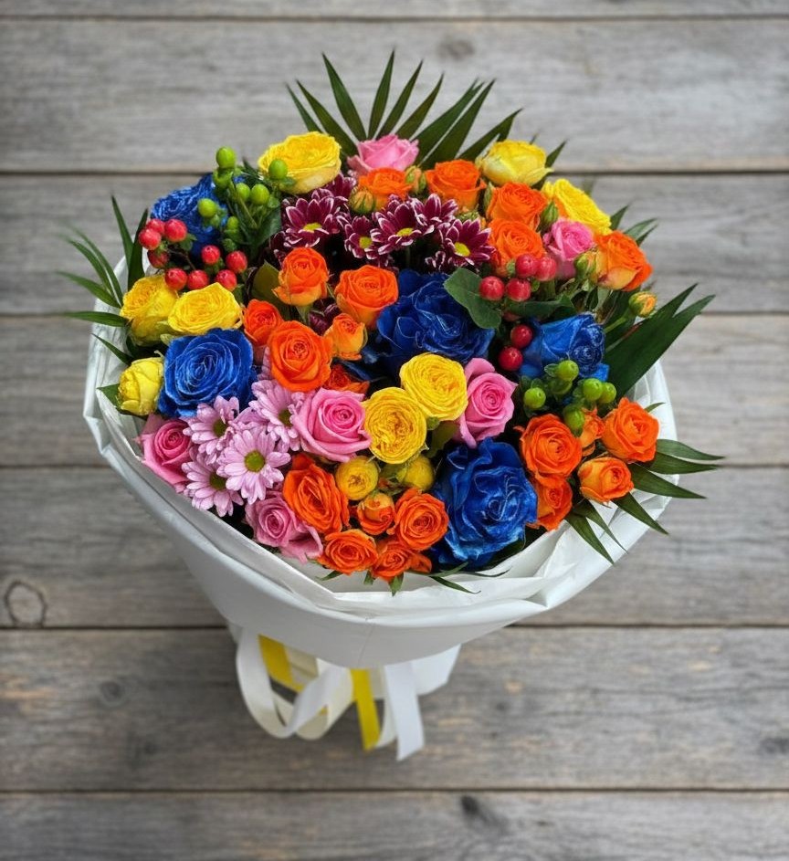 Букет цветов из: Розы и Хризантемы в Дурнихе