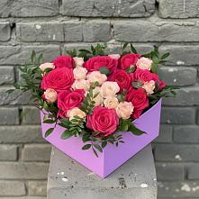 Цветочная композиция из Розы в коробке в Дурнихе