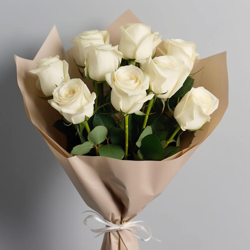 Букет 9 Белых роз Эдлесс Лав в Дурнихе