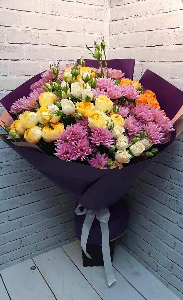 Букет цветов из: Хризантемы и Розы в Дурнихе