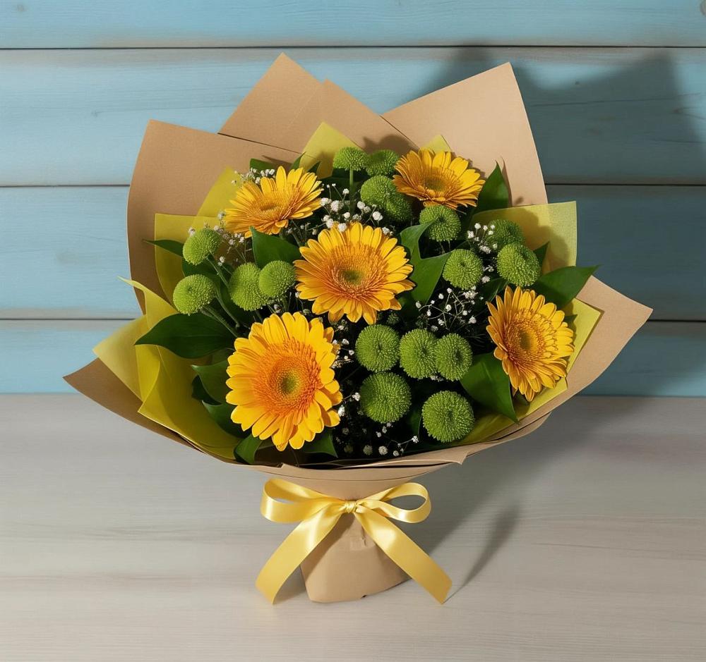 Букет цветов из: Герберы и Хризантемы в Дурнихе