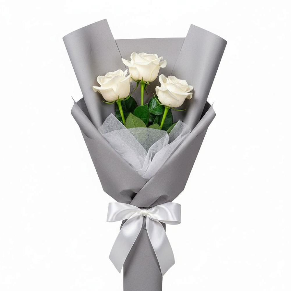 Букет 3 белые розы в Дурнихе
