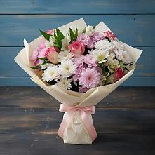 Букет цветов из:  Хризантемы, Альстромерии и Розы в Дурнихе