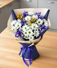 Букет цветов из:  Розы, Ирисы и Хризантемы #REPLACE_PRED# Дурнихе