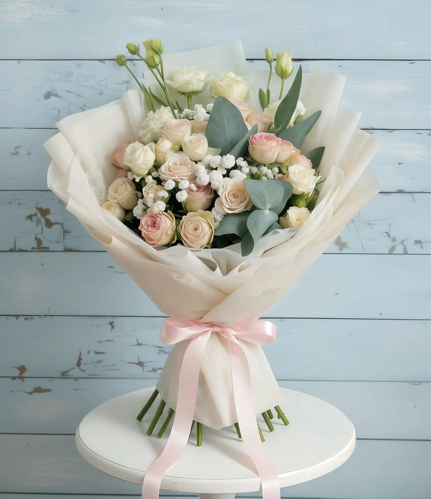 Букет цветов из: Розы и Лизиантусы в Дурнихе