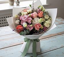 Букет цветов из:  Розы, Лизиантусы и Гвоздики в Дурнихе