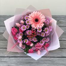 Букет цветов из:  Розы, Герберы и Хризантемы #REPLACE_PRED# Дурнихе
