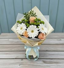 Букет цветов из:  Герберы, Розы и Хризантемы в Дурнихе