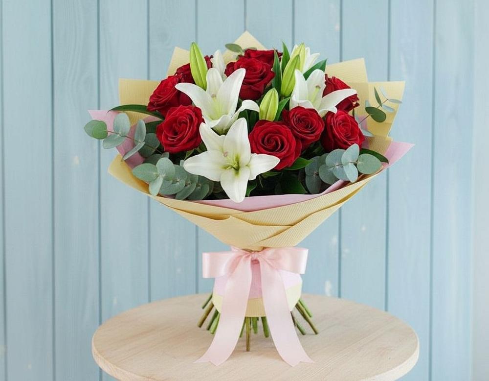 Букет цветов из: Лилии и Розы в Дурнихе